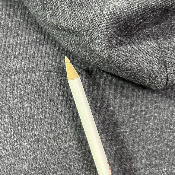 Boy’s XL 14-16 Warm Jacket Hood Packets Gray Double Cotton Jersey Full Zip - Picture 8 of 14